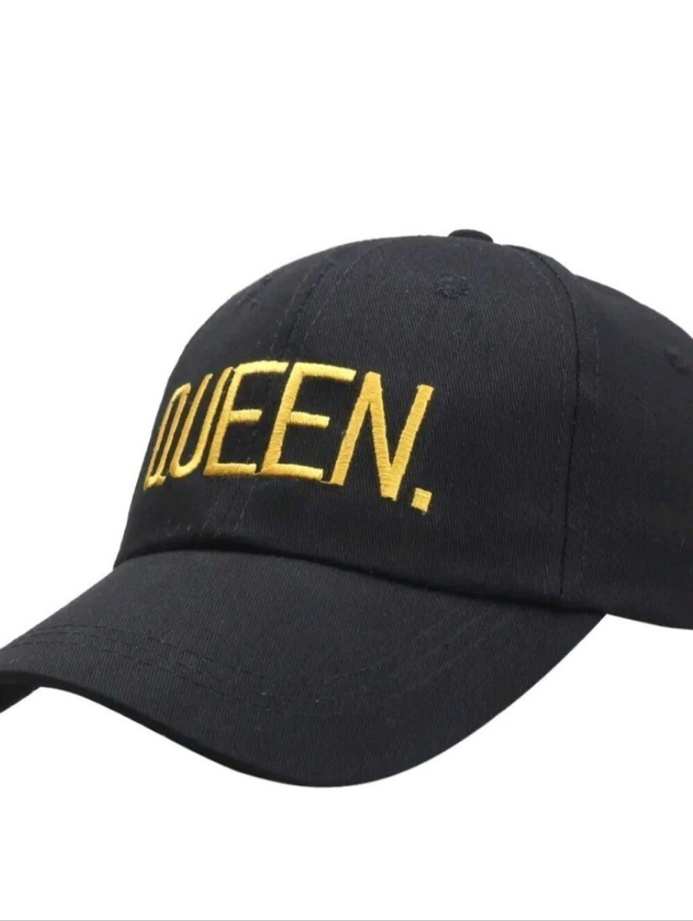 Unbranded Black 'KING' and 'QUEEN' Embroidered Baseball Cap - Picture 3 of 5